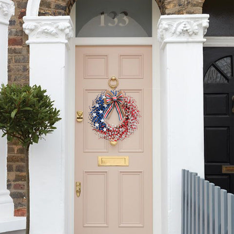 idyllic packaged wreath with hanging setup instructions for easy installation