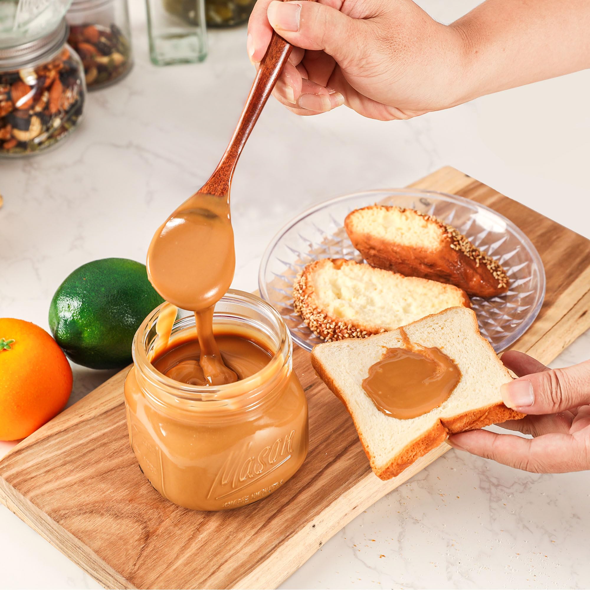 Ieavier mason jar in use with beverage showing convenient single-serve benefit