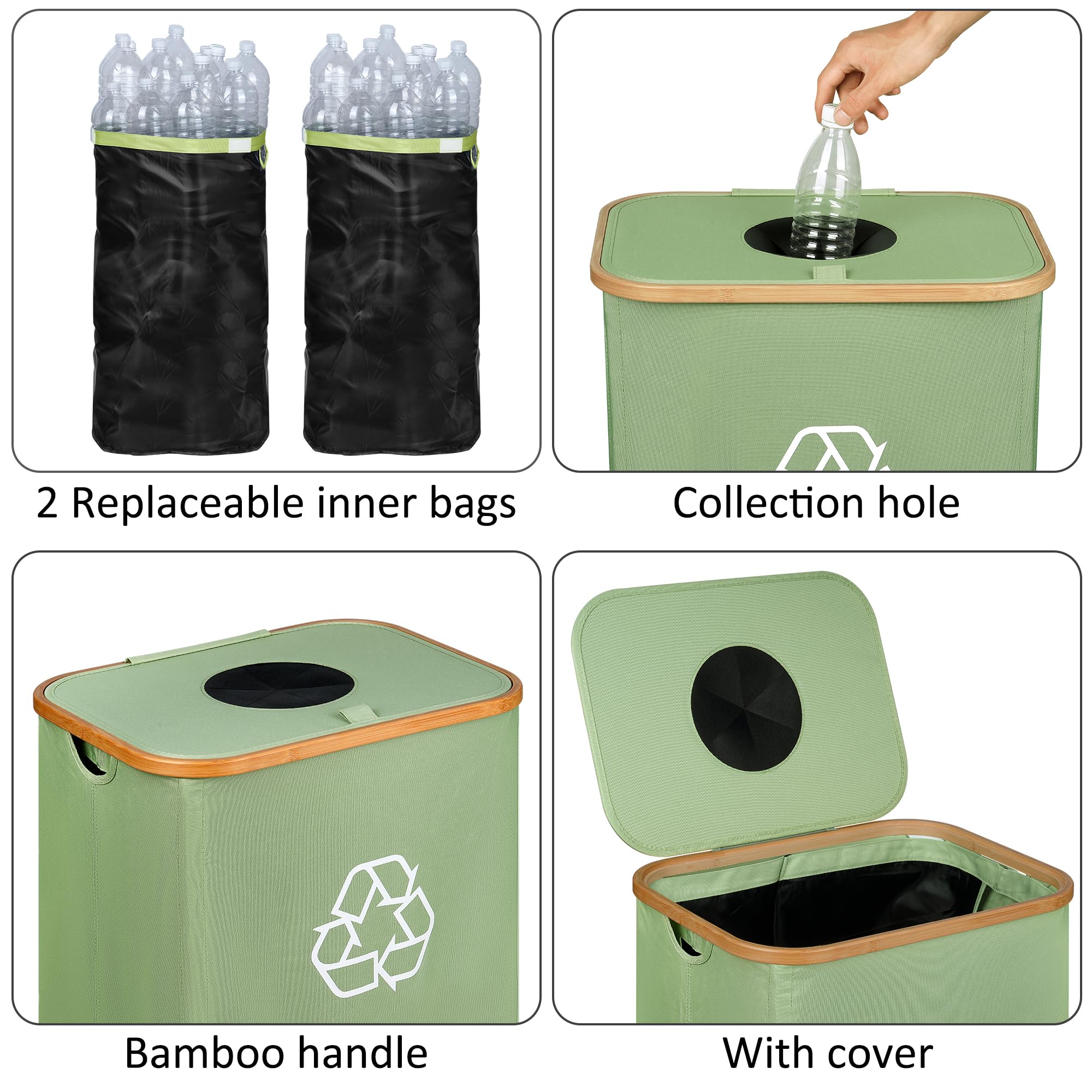 iEGrow bamboo handle close-up for comfortable carrying and durable grip