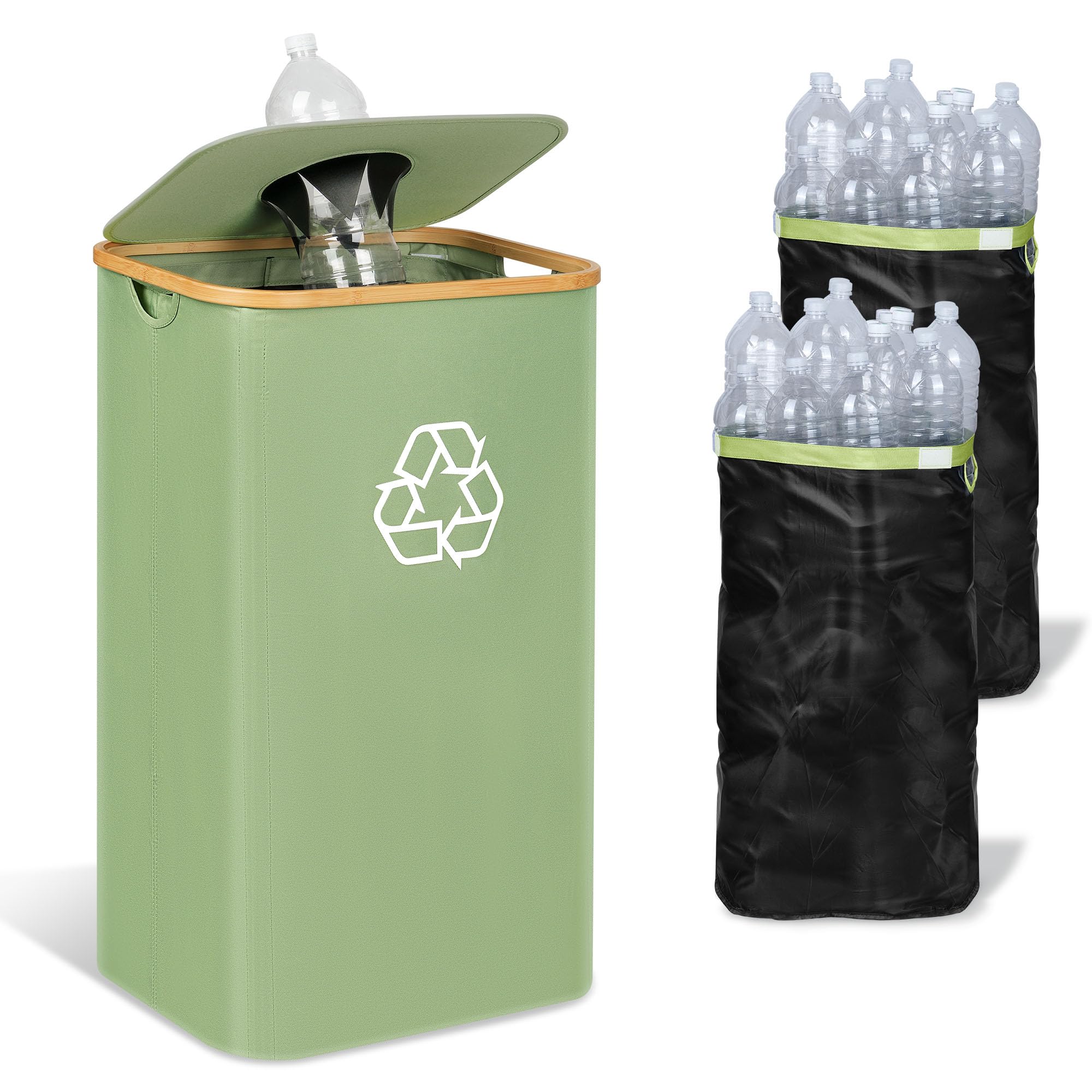 iEGrow front view with lid showing tidy covered recyclables and neat appearance