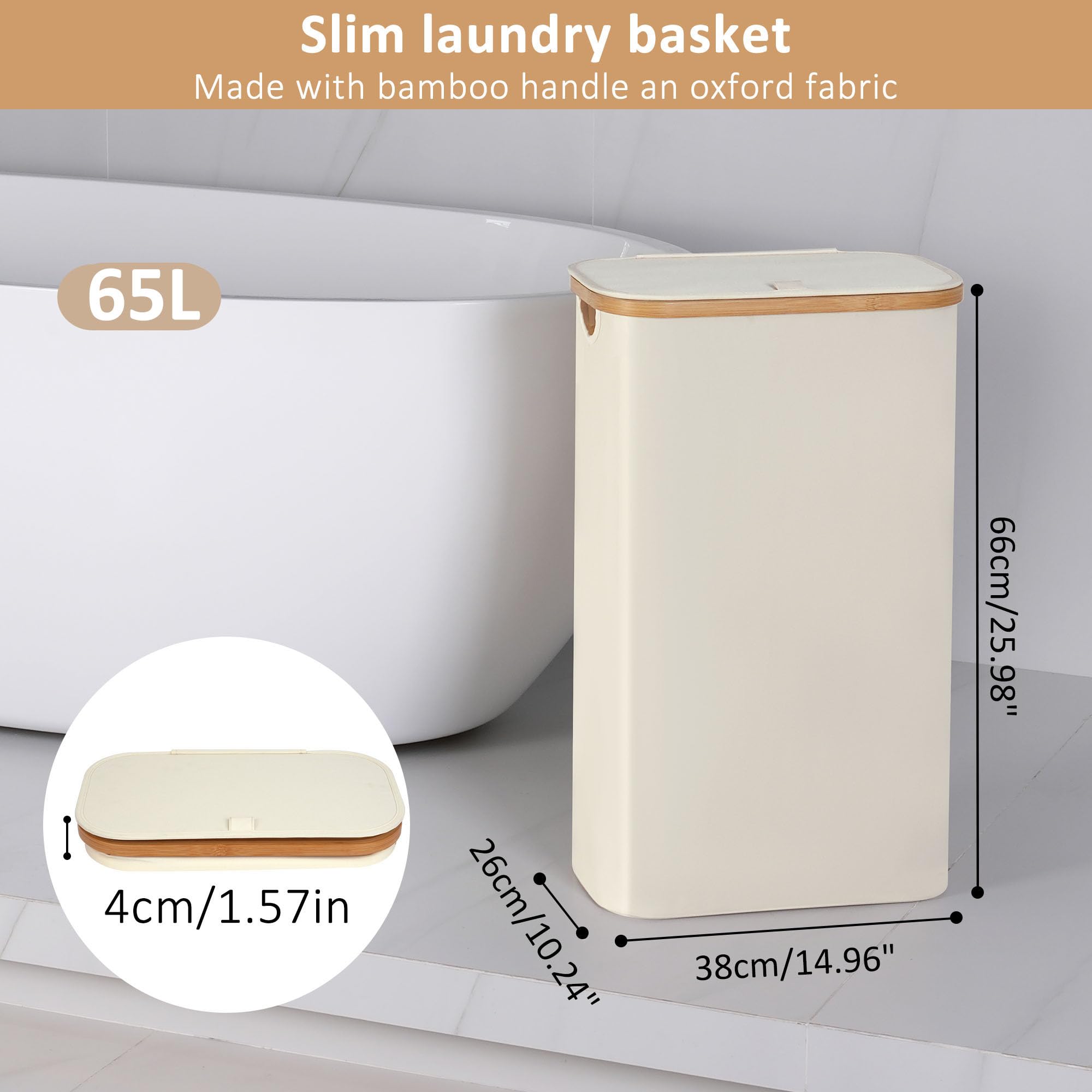 iEGrow laundry hamper with lid closed demonstrating tidy appearance and odor containment