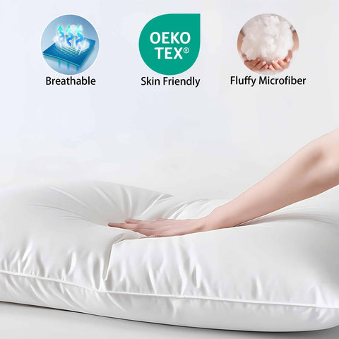 iFaon two pillows stacked to increase loft without firmness