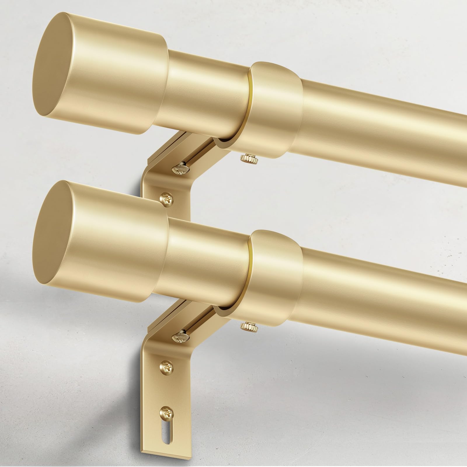 IFELS front view full setup showing gold rods and brackets, adds polished window framing
