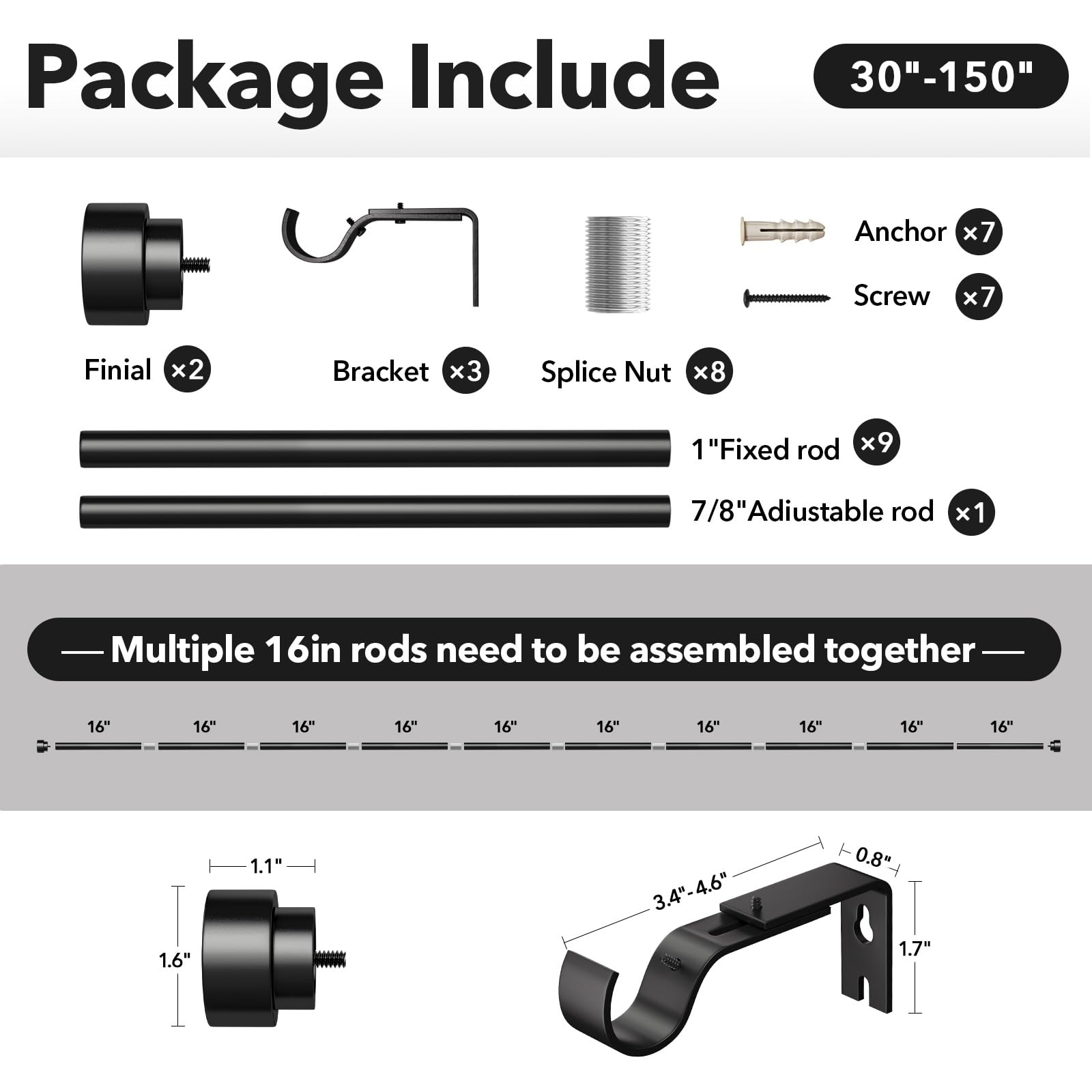 IFELS packaging with all rod sections and mounting components included