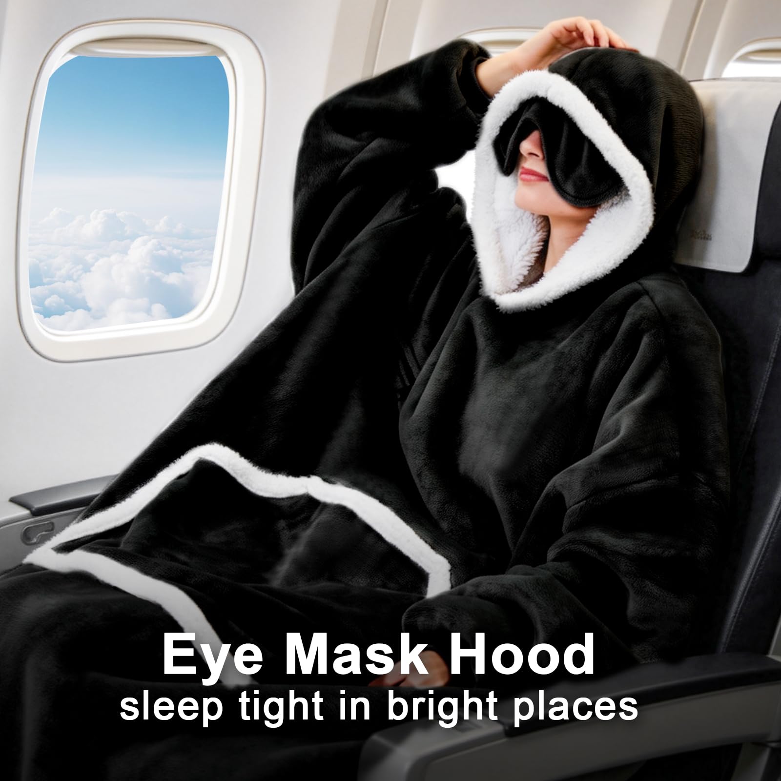 IFNOW eye mask detail on hood providing light-blocking privacy