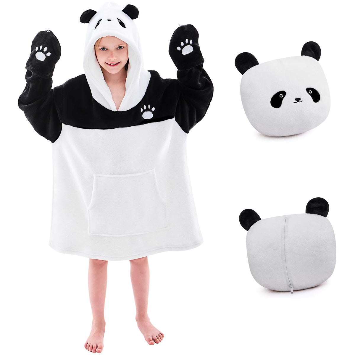 IFNOW panda hoodie front view showing cute design and warmth