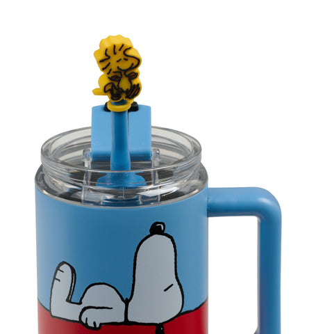Igloo Snoopy beside smartphone showing 32oz scale for refill reduction