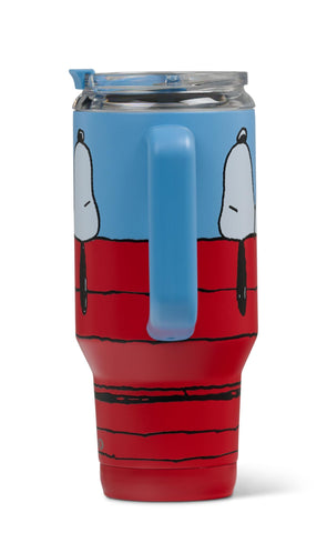 Igloo Snoopy straw close-up showing two-piece straw for easy cleaning