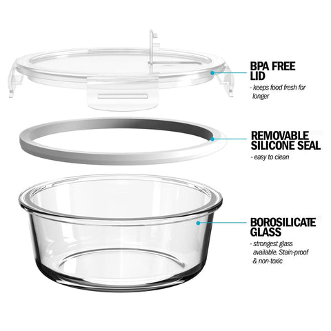 Igluu Meal Prep glass dish in oven reheating safely when lid removed benefit