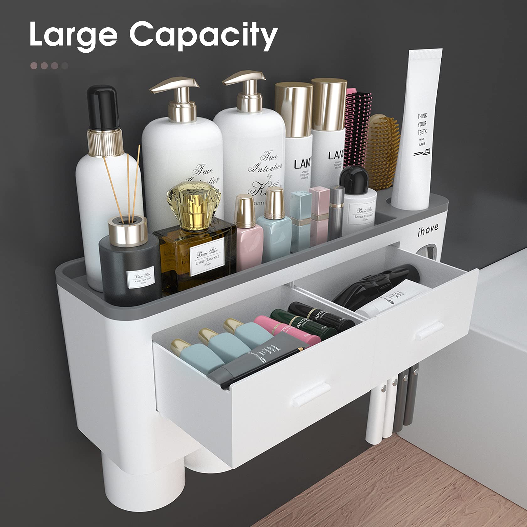 iHave close-up of toothpaste dispenser highlights hands-free dosing convenience