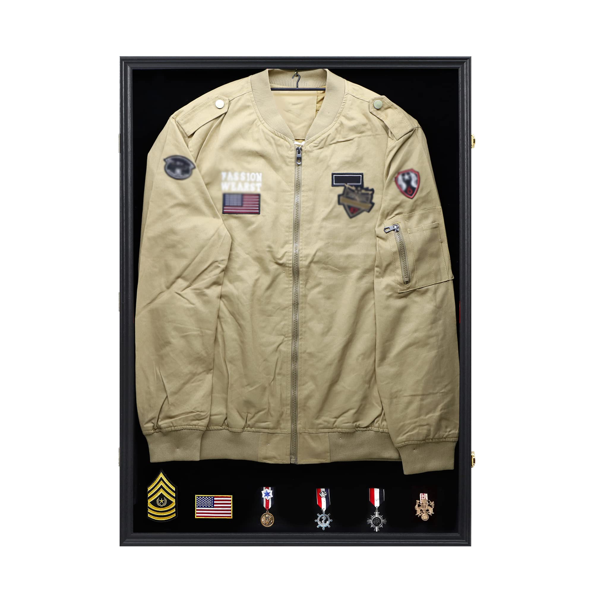 IHEIPYE shadow box mounted on wall in home office, creating a respectful commemorative focal point