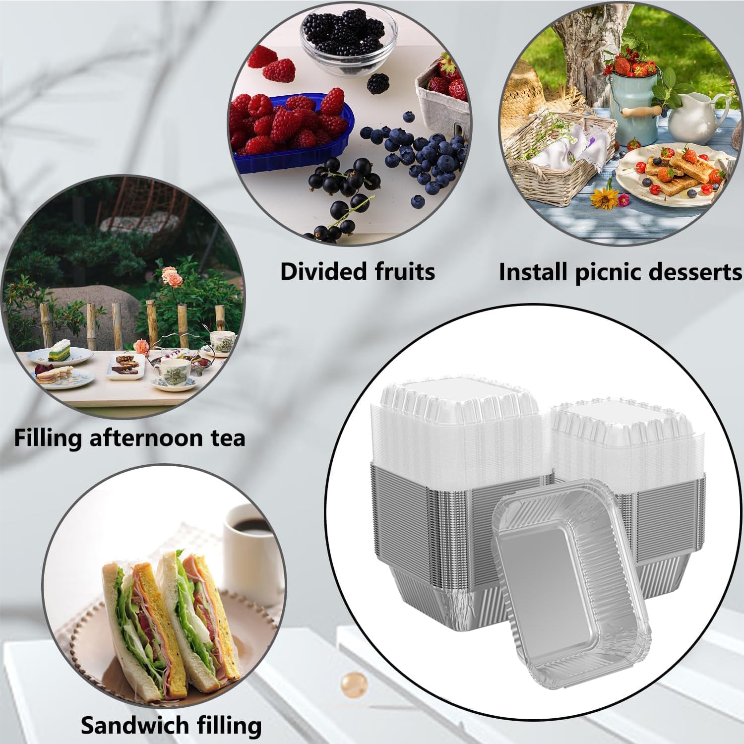 iHomeSet pans filled with catered dishes showing convenient transport and serving