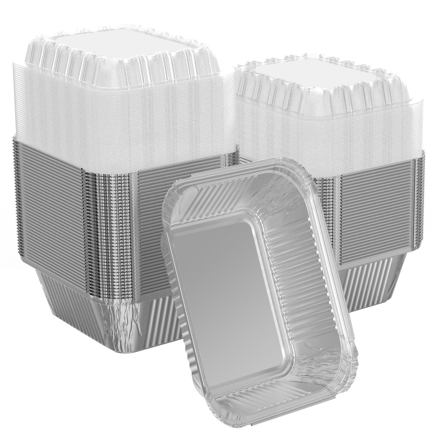 iHomeSet front view of 200-pack foil pans showing bulk packaging benefit