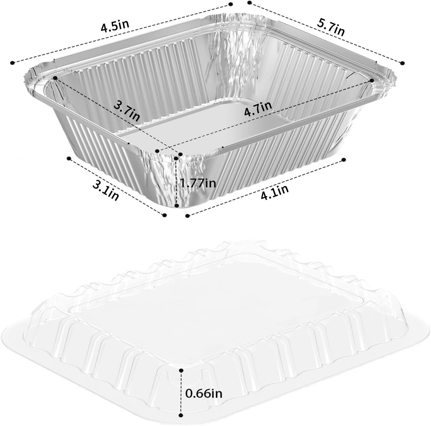 iHomeSet foil pan with clear lid snapped on showing spill-proof storage