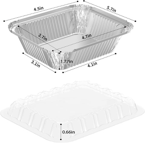 iHomeSet foil pan with clear lid snapped on showing spill-proof storage