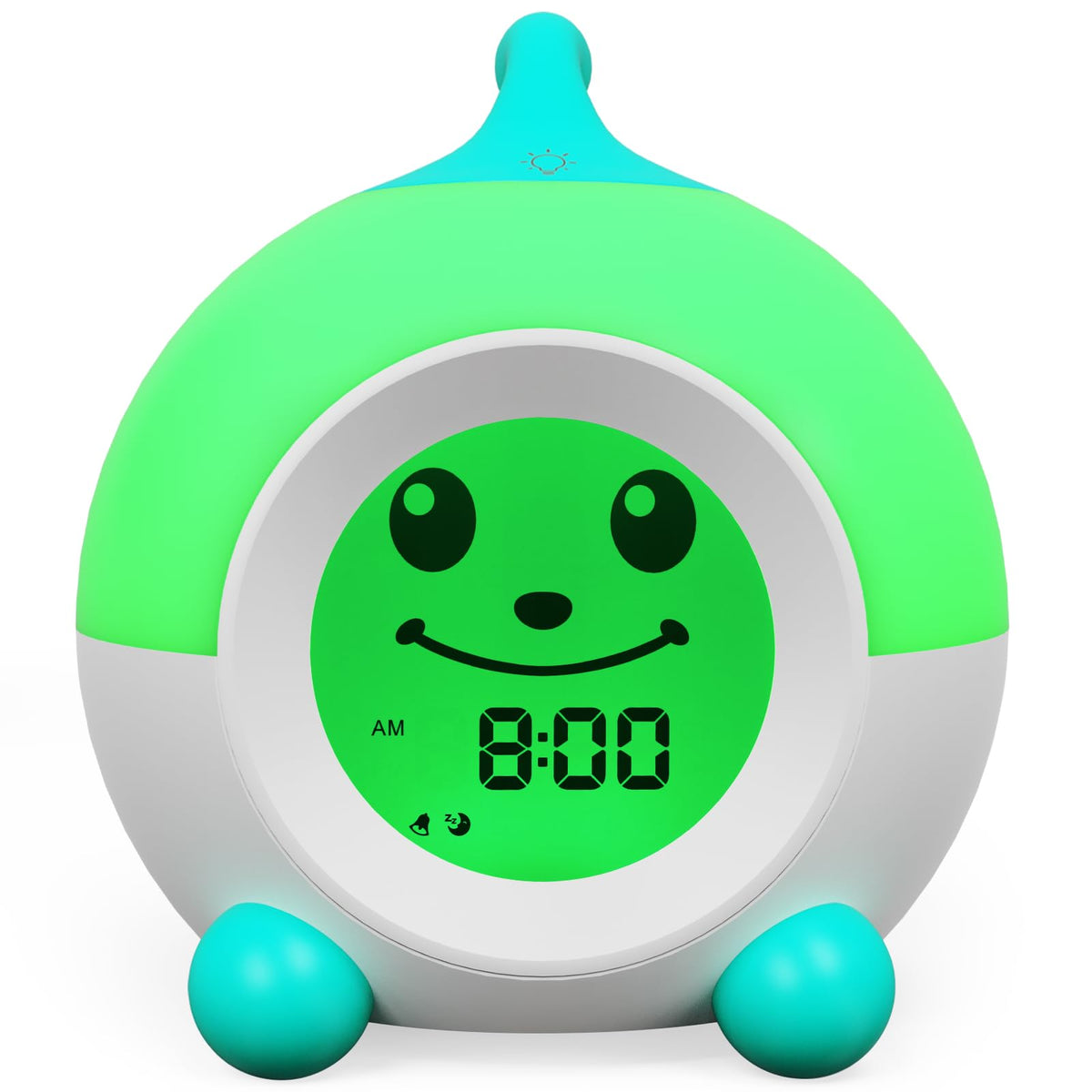 iHoo front view clock showing time and emoji for easy routine teaching
