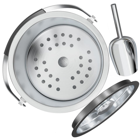 iHoo ice bucket lid closeup with silicone seal shown for airtight cold retention benefit