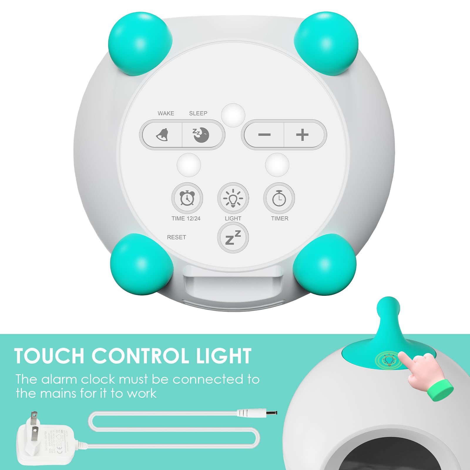 iHoo in child's room lifestyle image providing calming bedside atmosphere