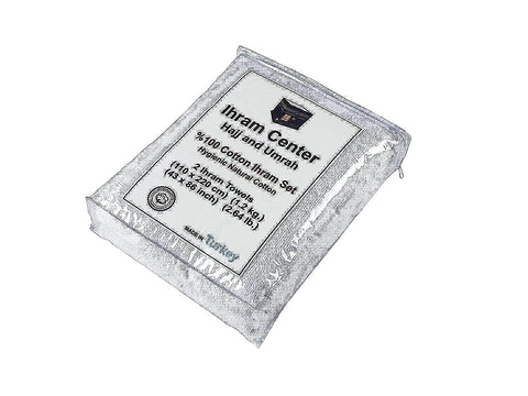 IHRAM CENTER neatly folded ihram ready for packing and space-saving travel