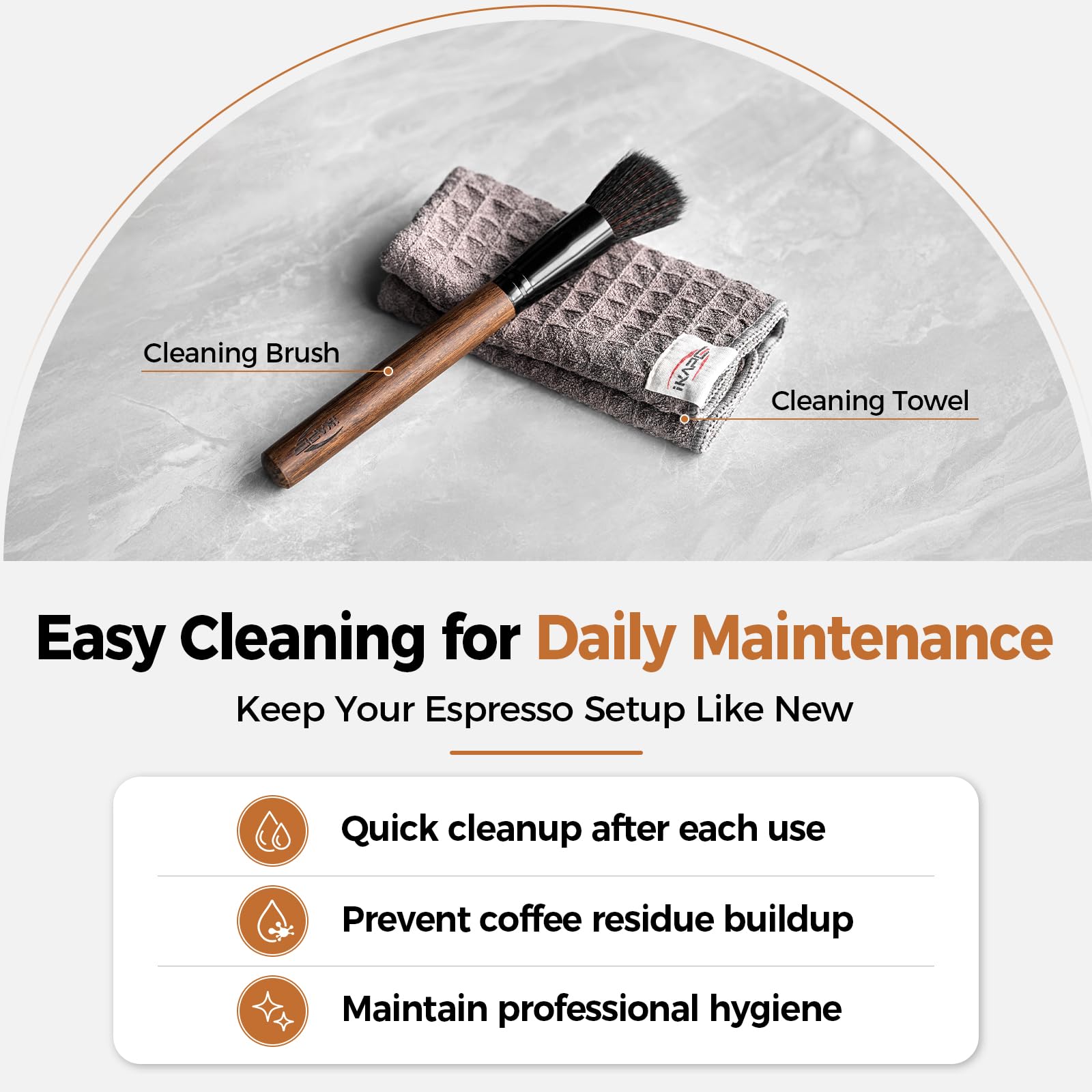 IKAPE microfiber cleaning towel folded for quick, absorbent cleanup