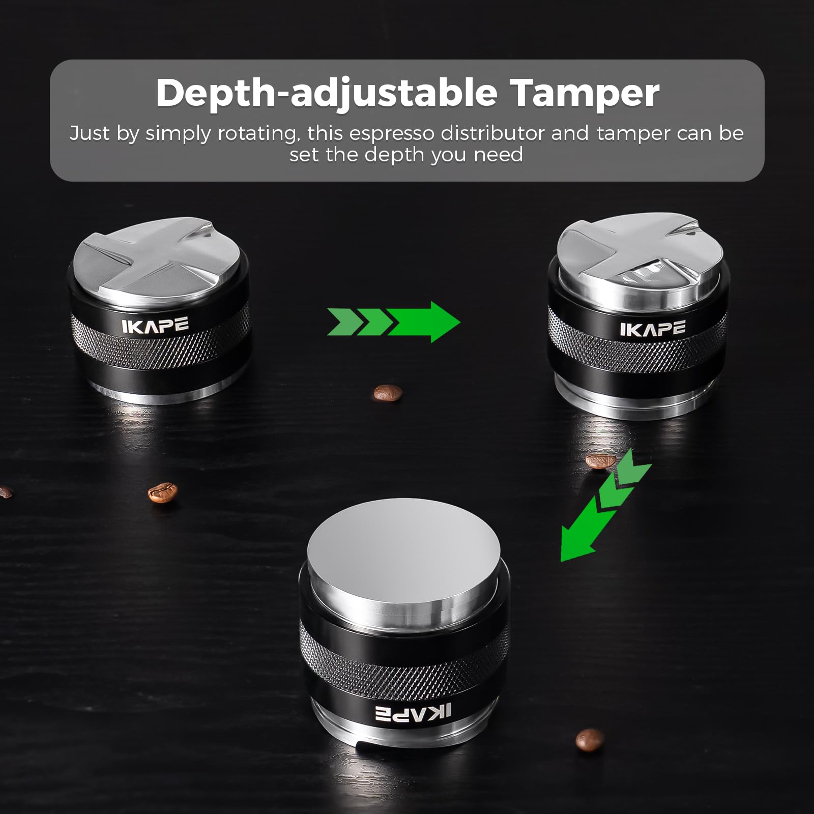 IKAPE flat tamper side compressing puck for consistent contact surface and even extraction