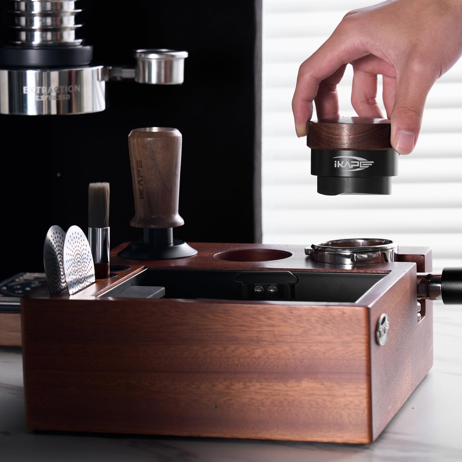 IKAPE close-up wood grain shows durable sandywood and refined finish