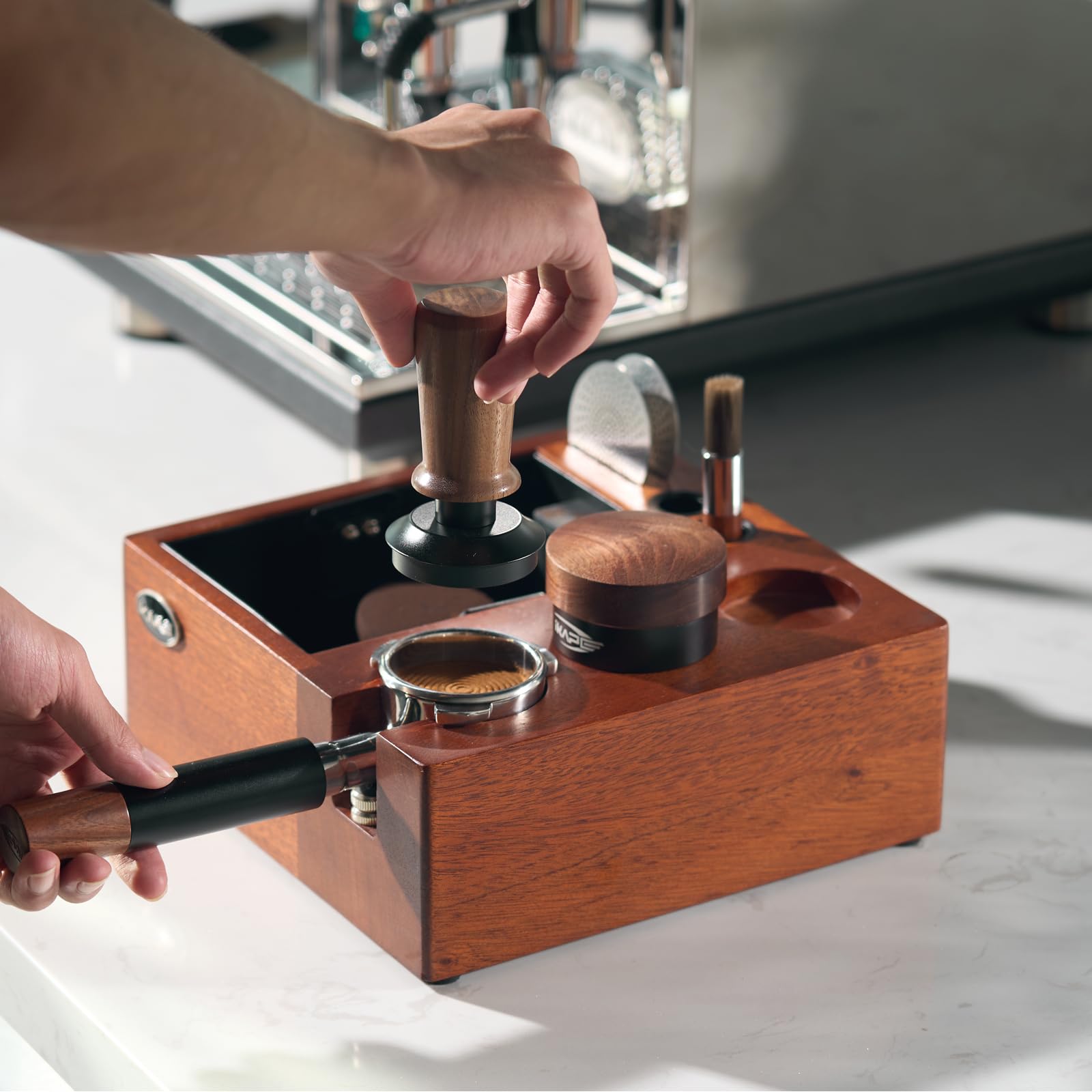 IKAPE removable waste bin open demonstrates easy emptying and cleaning