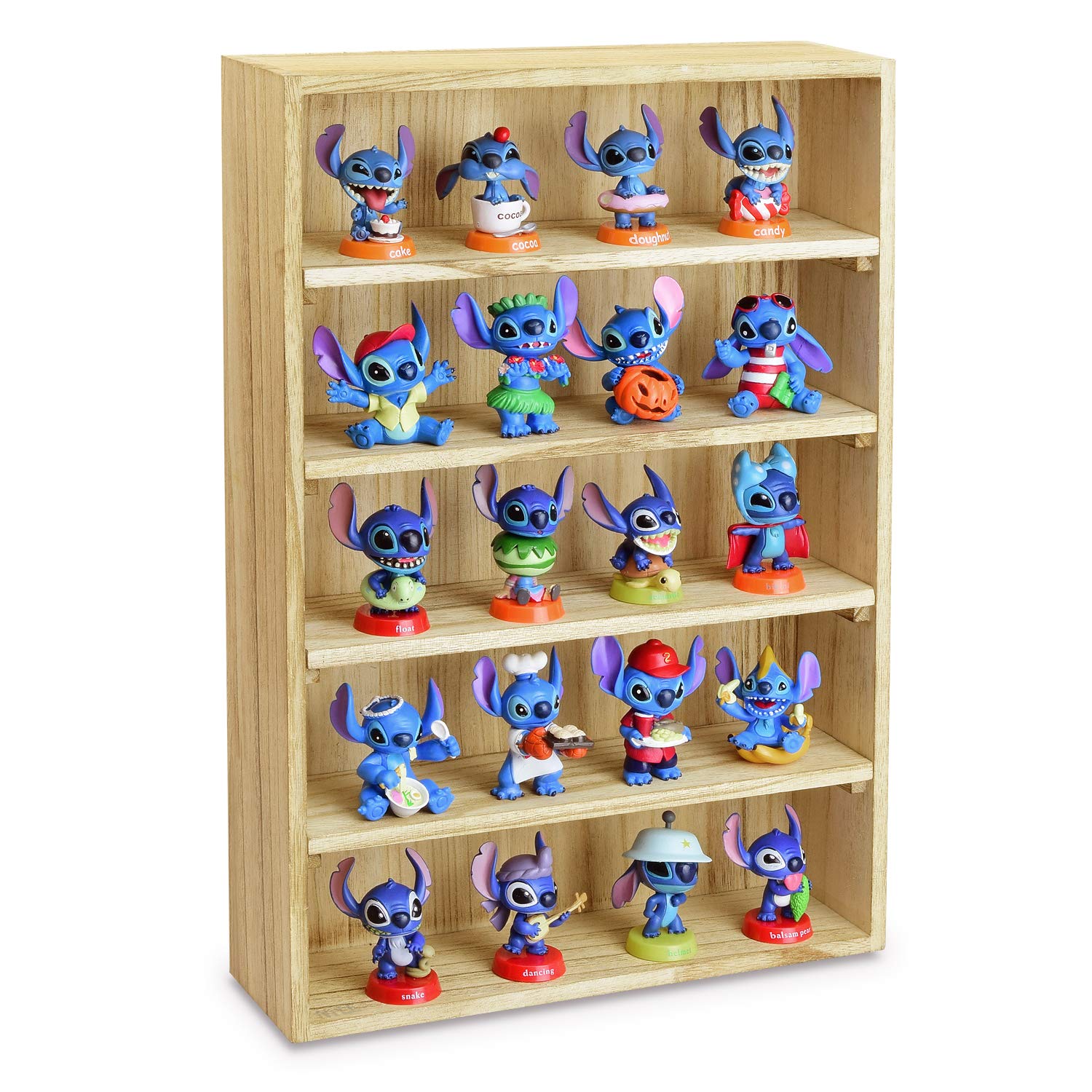 Ikee Design front view oak shelf displaying collectibles and saving space