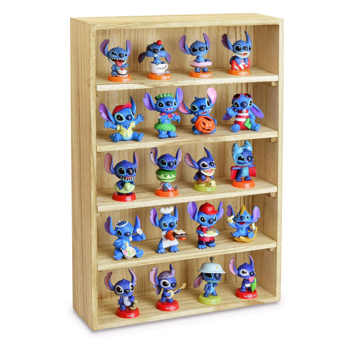Ikee Design front view oak shelf displaying collectibles and saving space