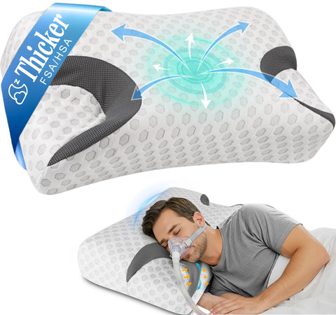 IKSTAR front view showing CPAP pillow shape and mask-friendly profile benefit