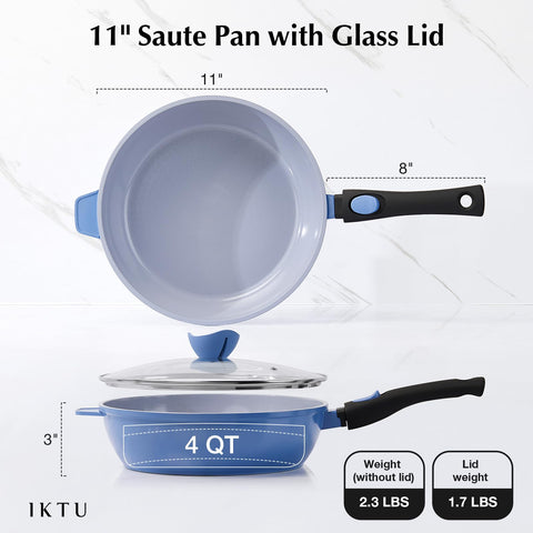 IKTU close-up of ceramic coating texture highlighting stick-free cooking advantage