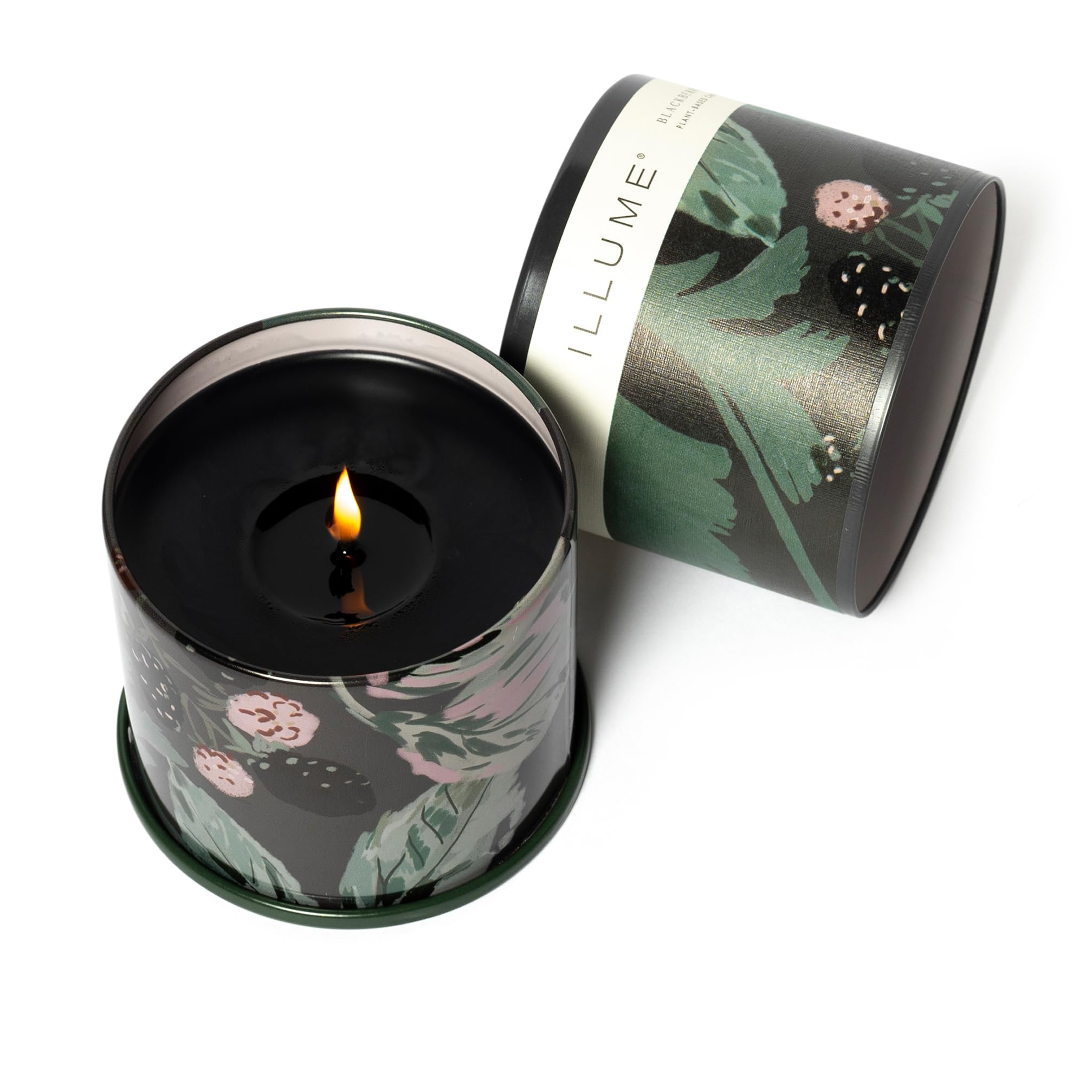 Illume Blackberry Absinthe open-top view showing single centered wick and full melt pool potential