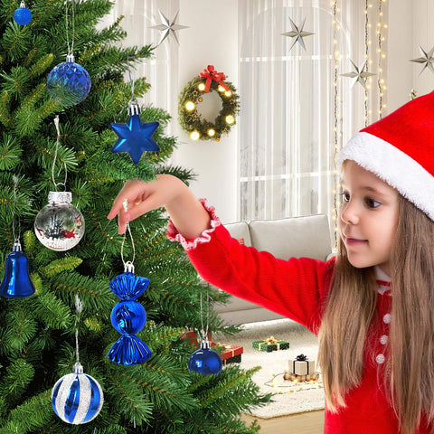 ILLUMINEW themed wreath and garland with ornaments creating cohesive decor