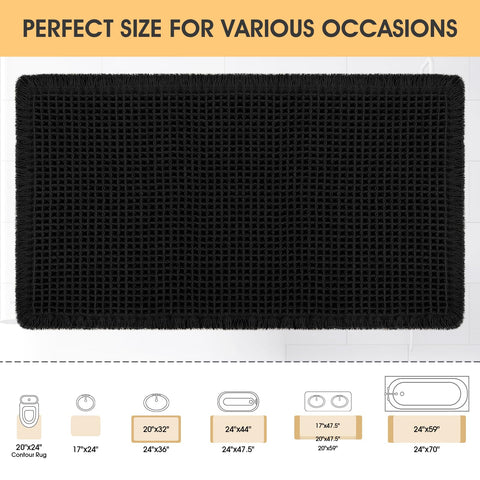 IM HOME bath mat placed by tub showing stylish use and water control