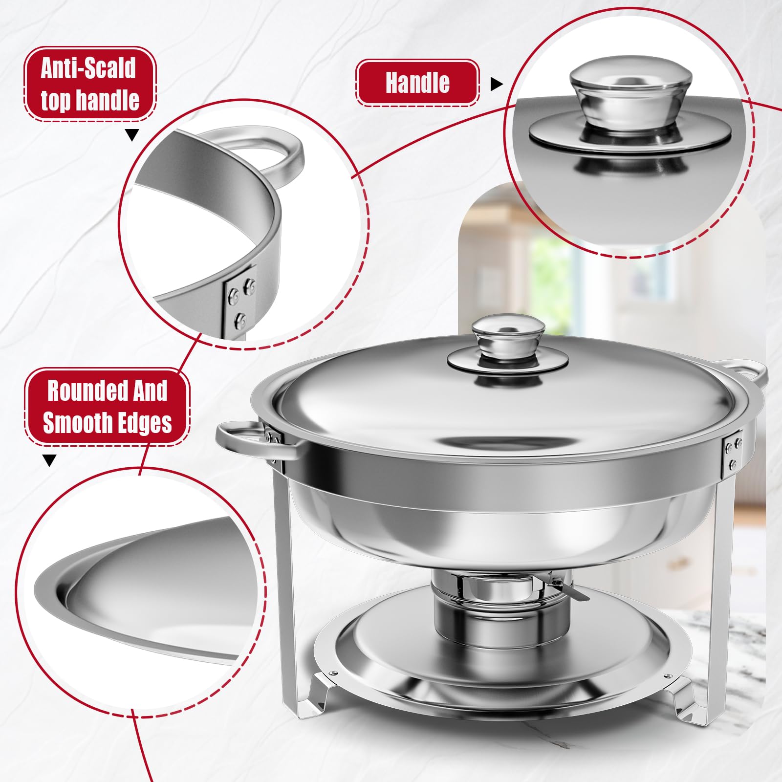 IMACONE food pan and water tray detail showing even heating benefit