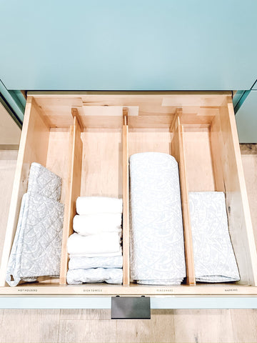 Lipper International Bamboo Adjustable Deep Drawer Dividers, Set of 2 — 5" Height, Tension-Fit