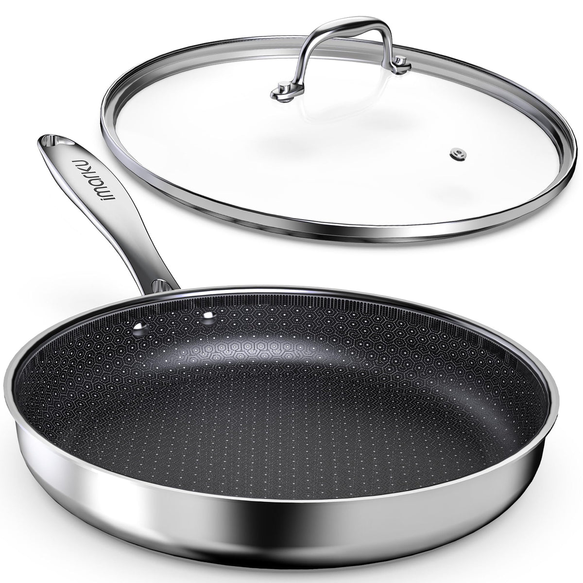 imarku 12" pan front packaging showing product and capacities for clear choice