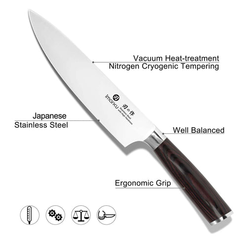 imarku close-up of high-carbon stainless blade for lasting sharpness