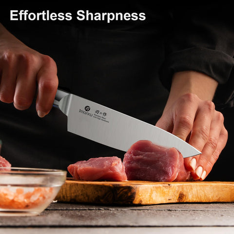 imarku serrated bread knife cutting loaf cleanly without tearing