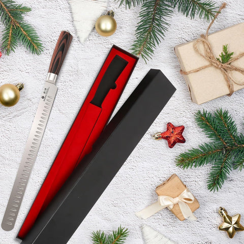 imarku close-up of blade texture highlighting high-carbon stainless steel and anti-stick benefit