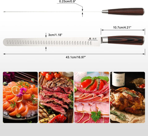 imarku slicing brisket with knife in hand demonstrating smooth single-stroke cutting