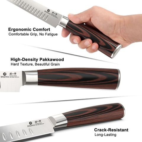 imarku knife at outdoor barbecue with carved meat emphasizing grilling readiness