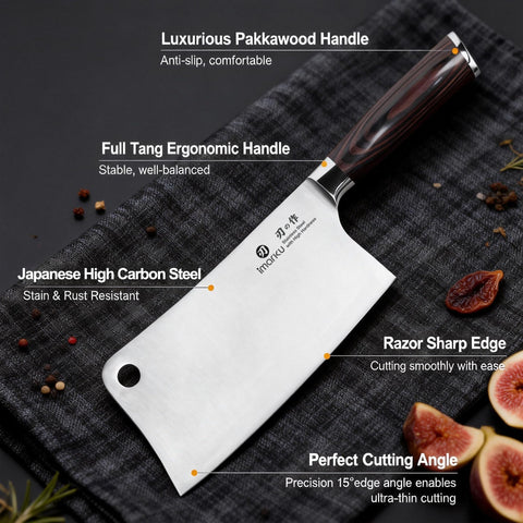 imarku cleaver next to ruler for scale benefit: accurate size reference