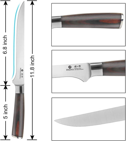 imarku knife in use filleting fish for clean, accurate slices