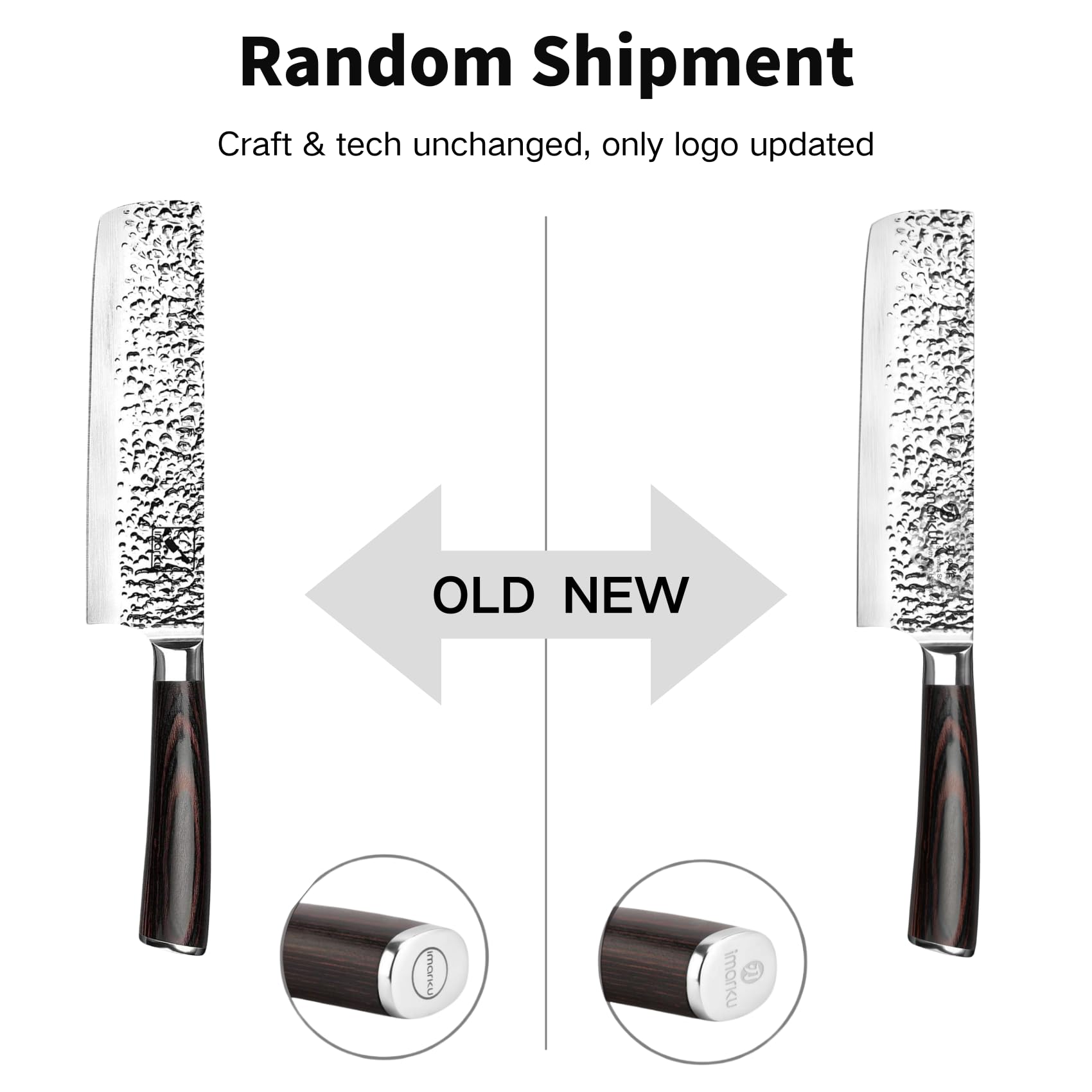 imarku nakiri hammered blade closeup reduces food sticking for smoother slicing