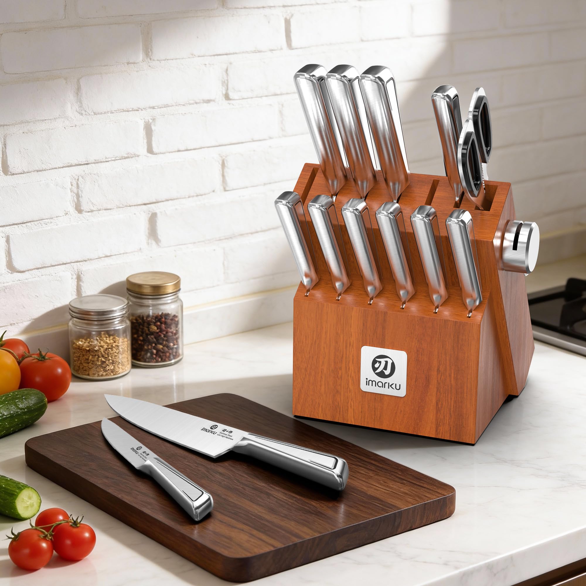 imarku size comparison with ruler showing scale of knives for accurate purchase choice
