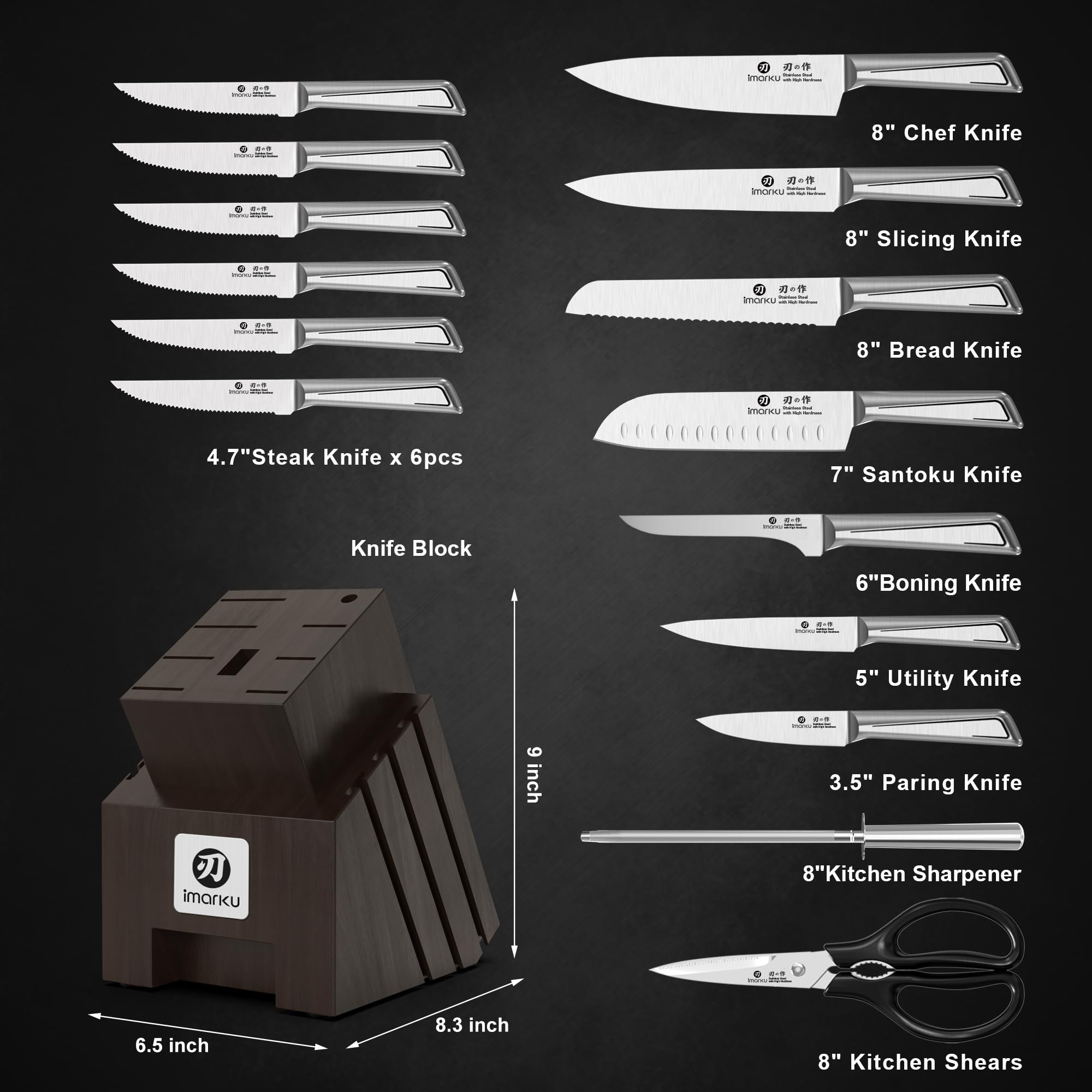 imarku steak knives arranged at table ready for easy dining