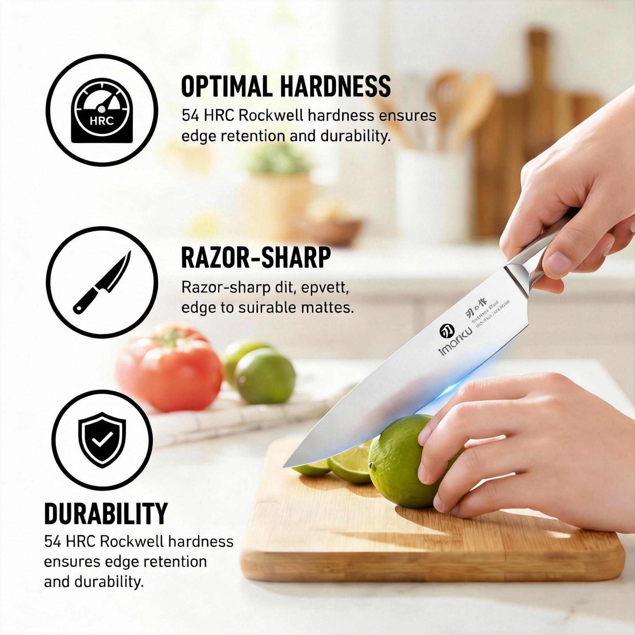 imarku FSC wooden block with built-in sharpener for easy maintenance