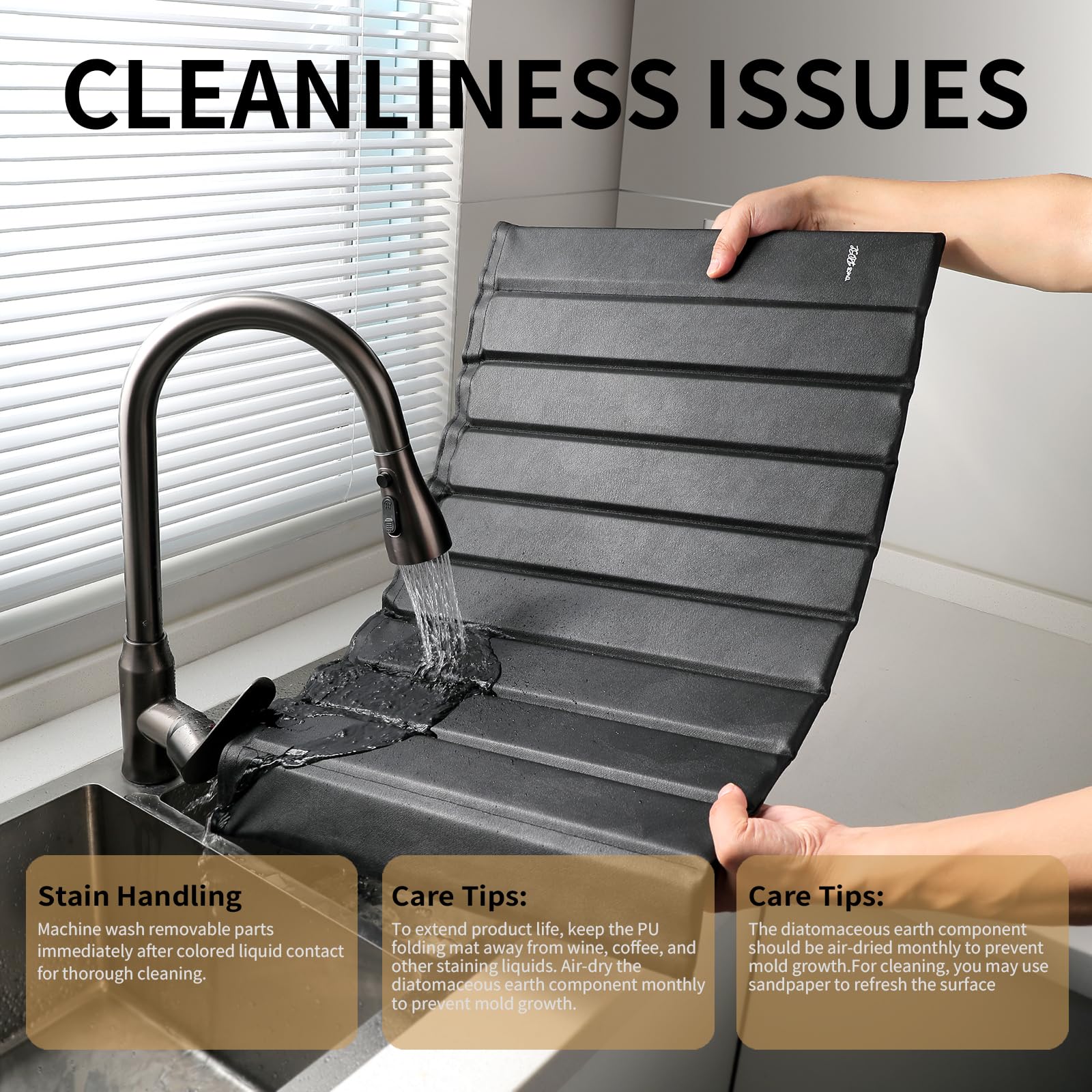 imgrose mat in use with dishes and glasses speeding up drying time