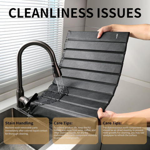 imgrose mat in use with dishes and glasses speeding up drying time